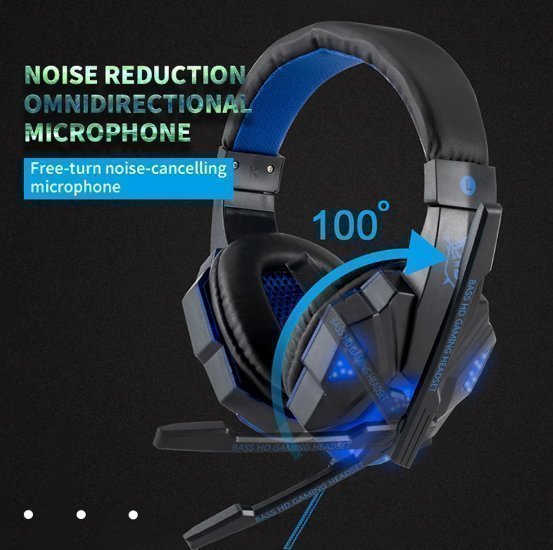 Gaming Headset Hörlurar för Konsoler och PC - Röd