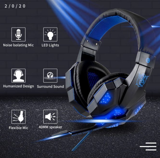 Gaming Headset Hörlurar för Konsoler och PC - Röd