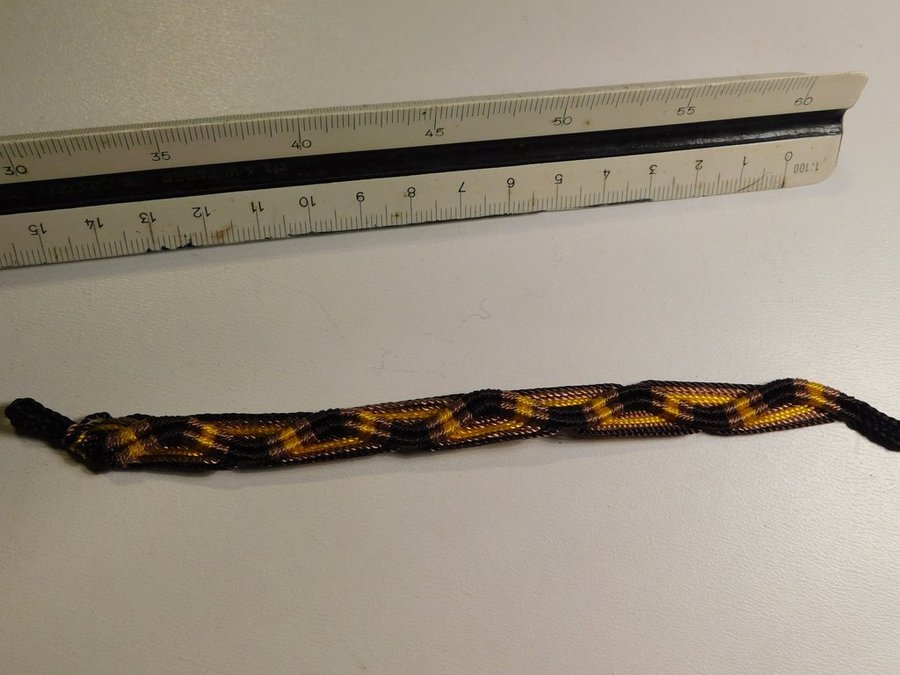 Armband Handarbete från Ecuador Mörkbrun Ljusbrun Gul