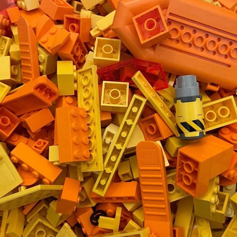 Lego Gul Orange Röd Rosa Lila