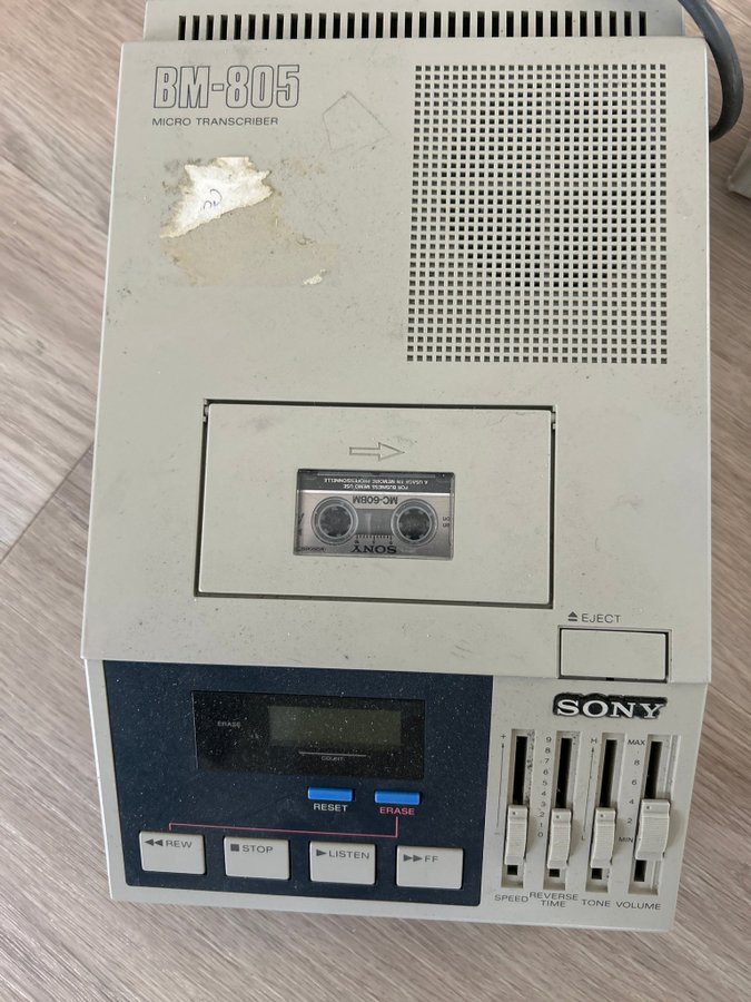 Sony BM-805 Mikrotranskriberare med HU-70 Handkontroll