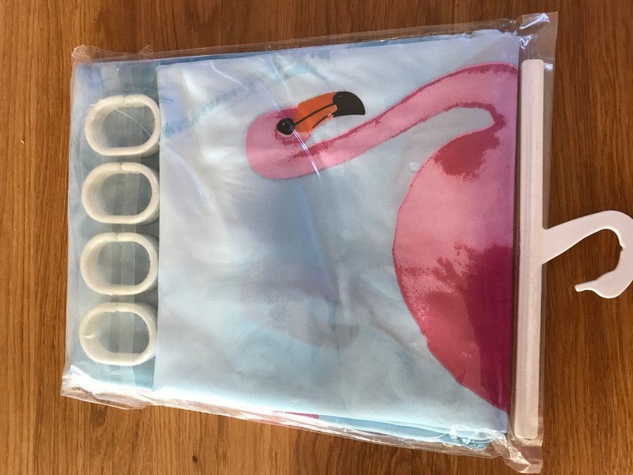 Duschdraperi med flamingo motiv