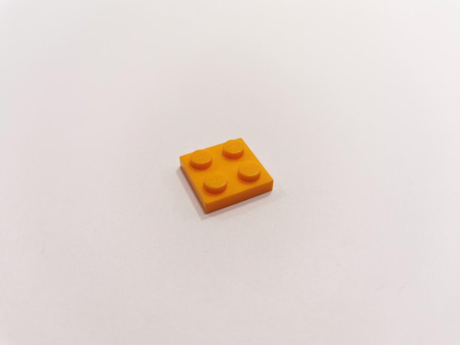 Lego - plate - platt - bas - 2x2 - part 3022 - orange