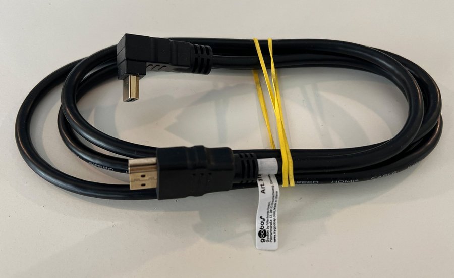 HDMI-kabel 15 meter Vinklad i ena änden