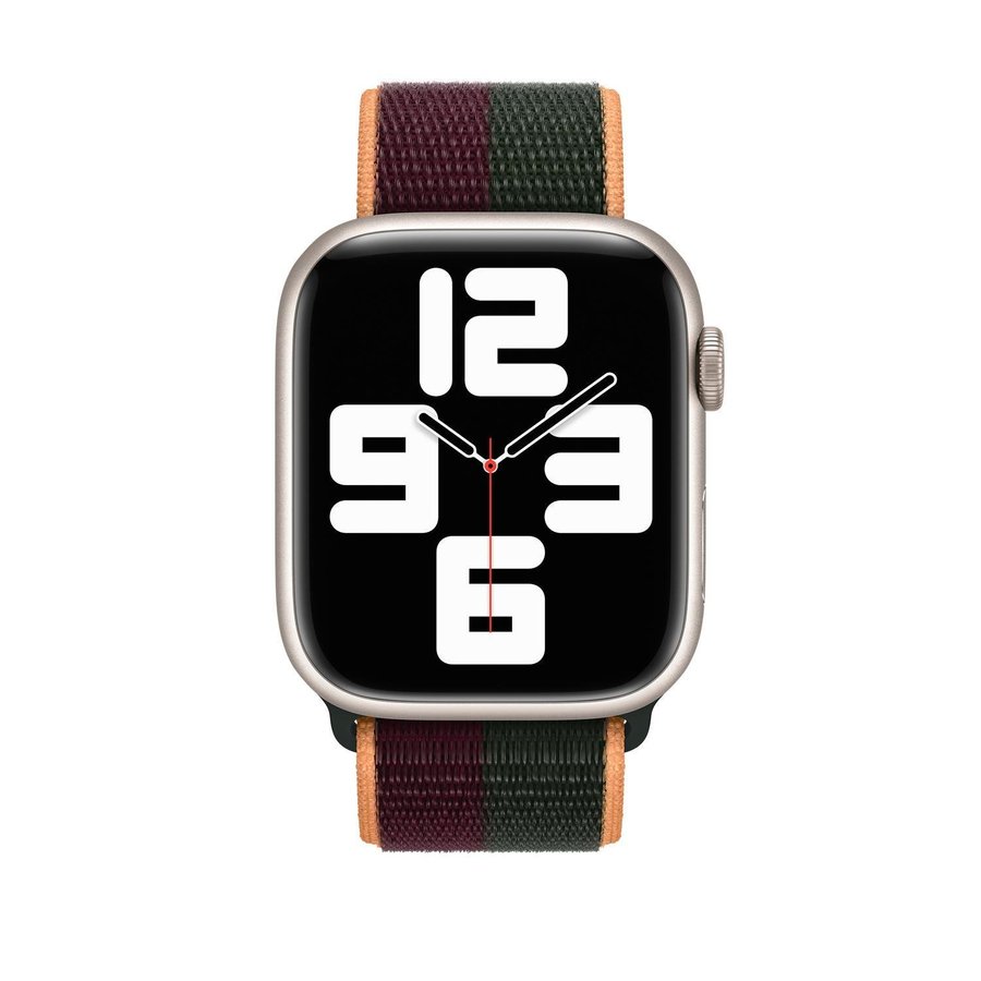 Nylonloop 38/40/41/42mm Apple Watch Armband - SKOGSGRÖN / MÖRK KÖRSBÄR