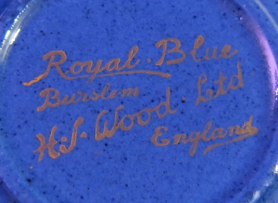 Kopp med fat Royal Blue Burslem HJWood Ltd England