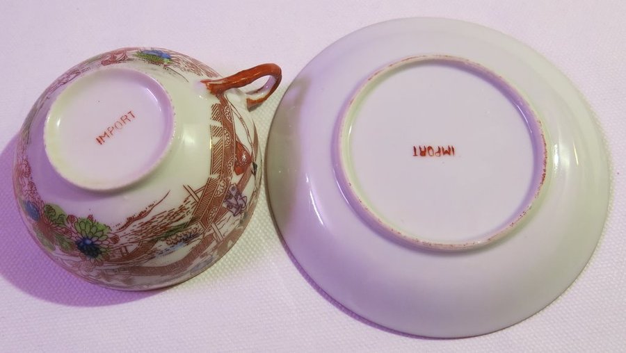 Vintage te kopp med Kutani Japan