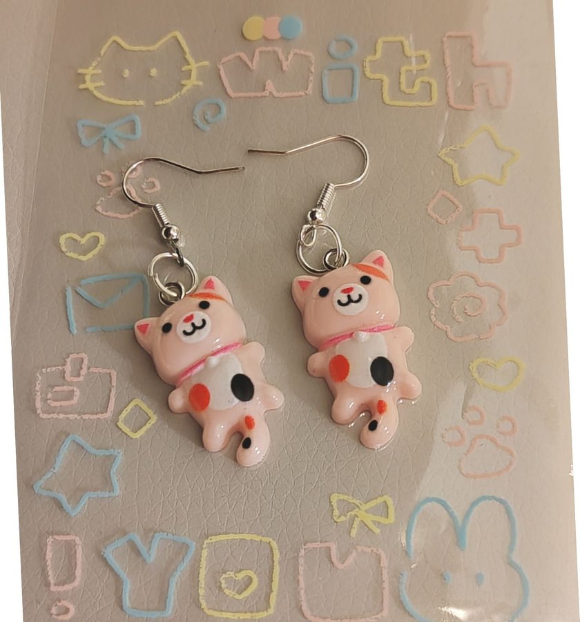 Söta katt cats örhängen earrings present julklapp