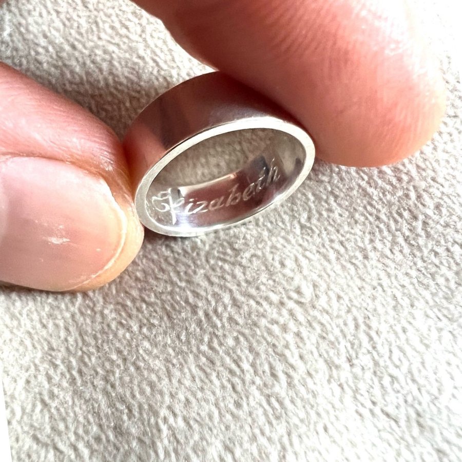 Jätte fin liten äldre slät silver 835 ring - Kattfot S - Elisabeth