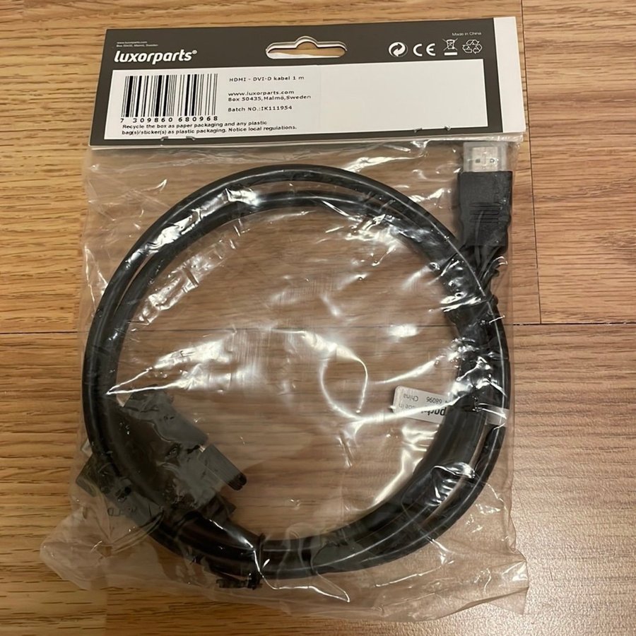 HDMI - DVI-D kabel 1 m