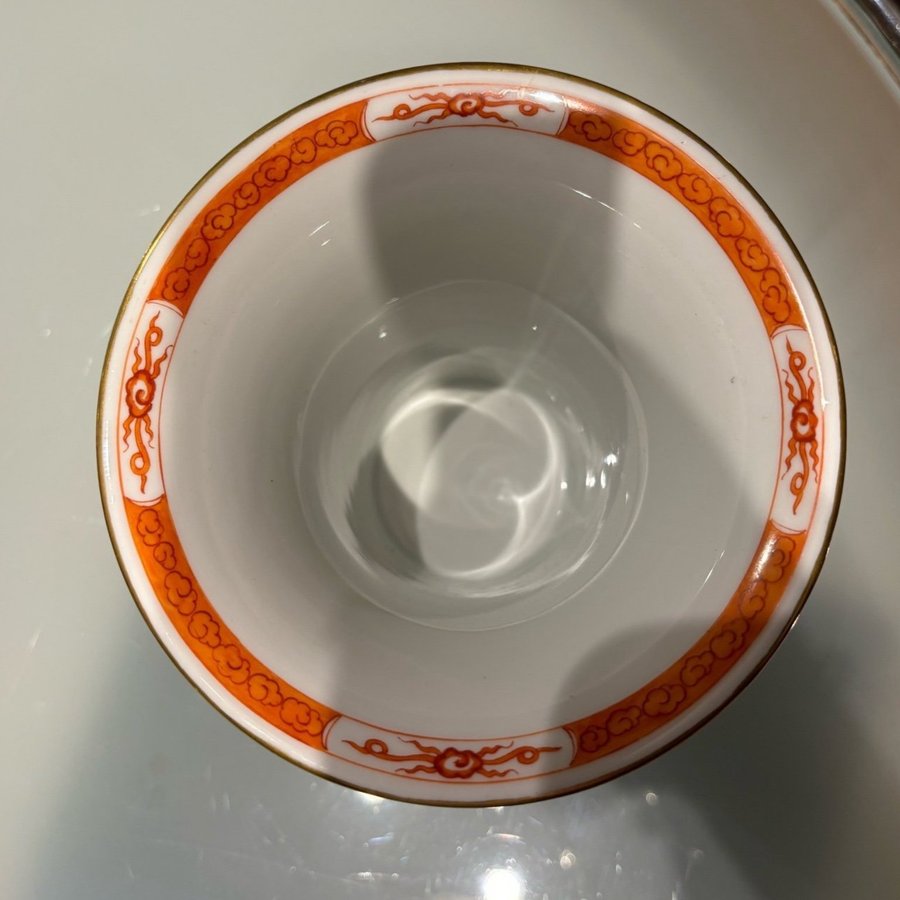 MEISSEN vas Meissenporslin drake orange