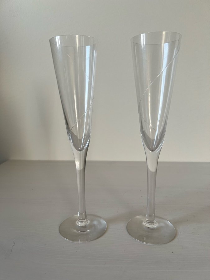 2 st Kosta Boda Line Champagne glas Anna Ehrner