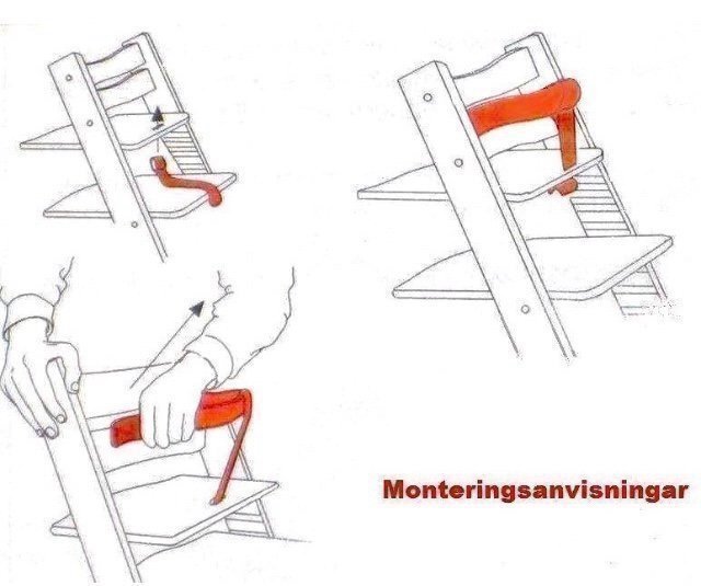 NY LÄDERREM Äkta skinn. (Mörkbrun) BYGEL-REM till STOKKE Tripp Trapp Barnstol