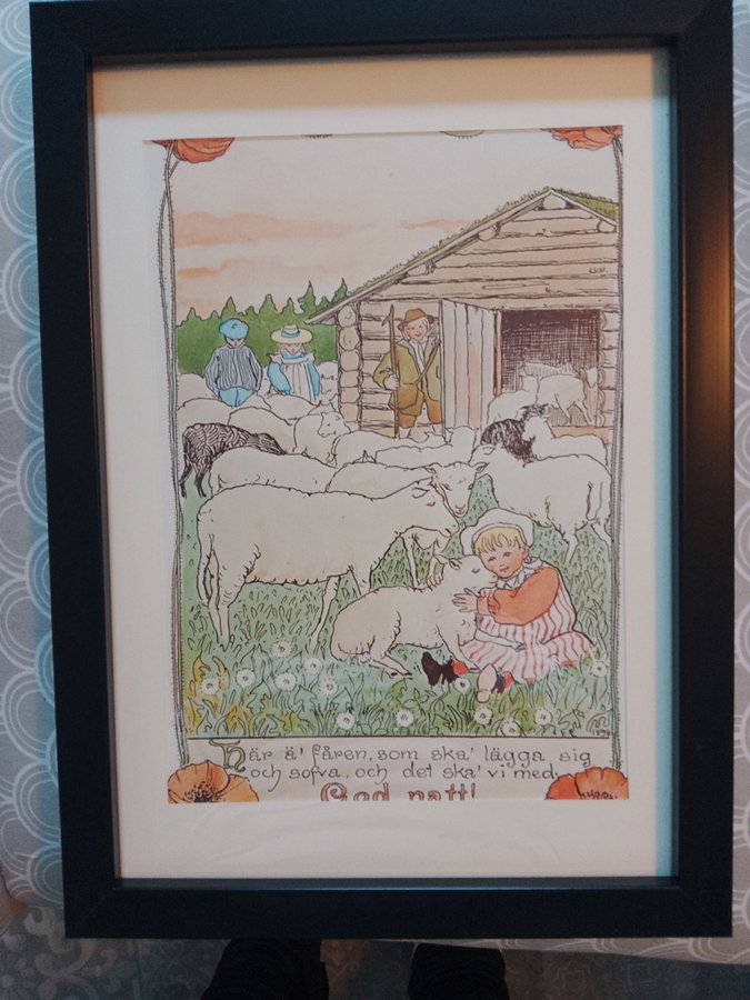 Tavla Elsa Beskow bild inklusive ram