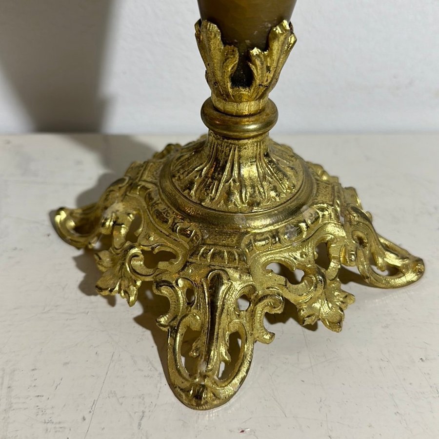 Vintage Italian Brass/Marble Candelabra Set