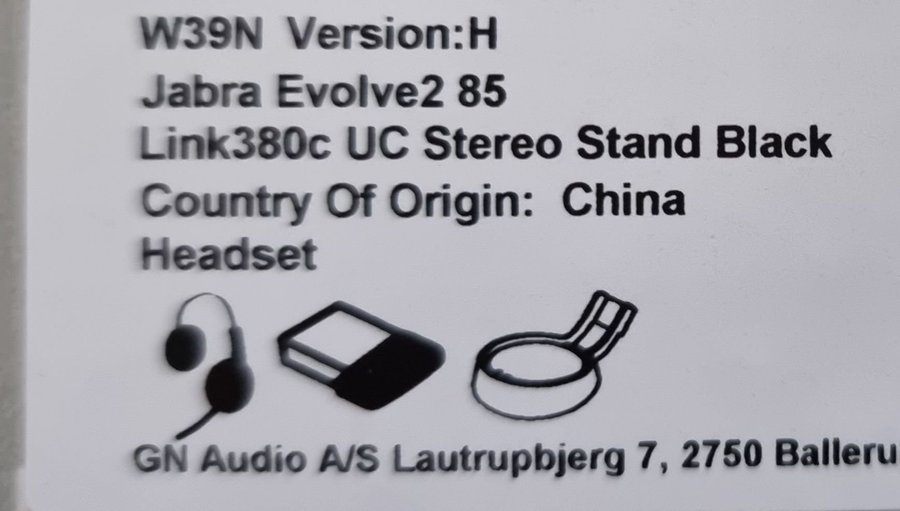 Jabra Evolve2 85 med skrivbordsställ - oöppnat/nytt i låda!