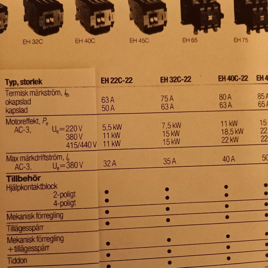 2 stycken kontaktorer ASEA EH22C-22 . 110 VDC .