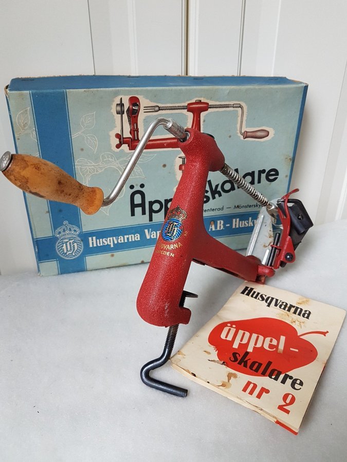 Vintage Äppelskalare Husqvarna "Äppelskalare nr 2" 40-50 talet