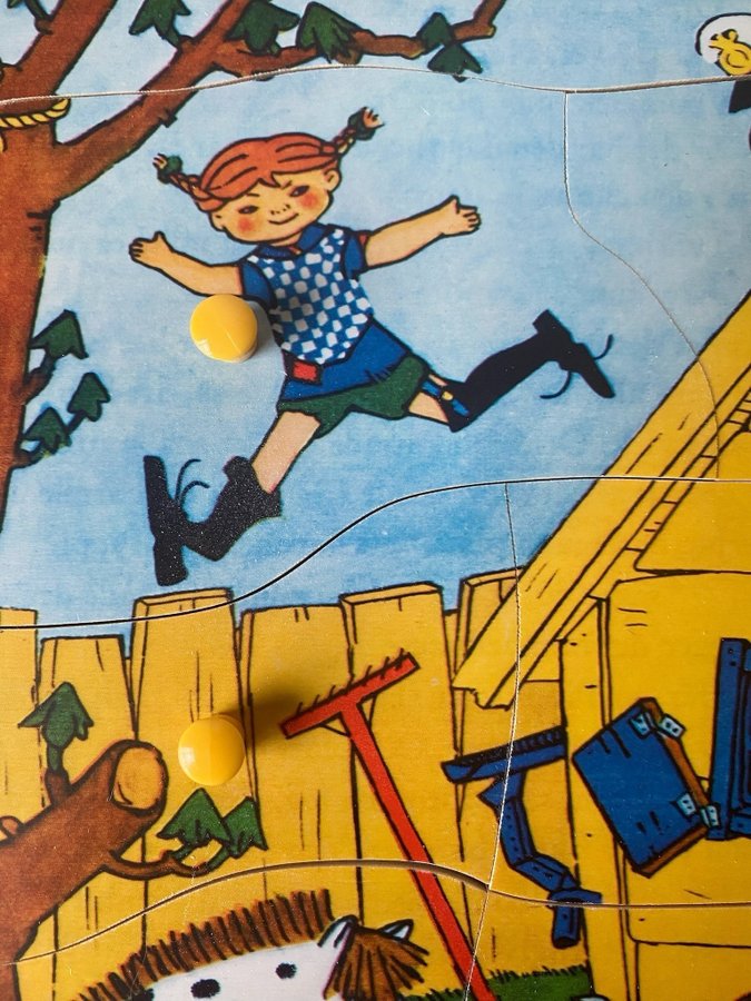 Pusselbild ur boken om Pippi Långstrump