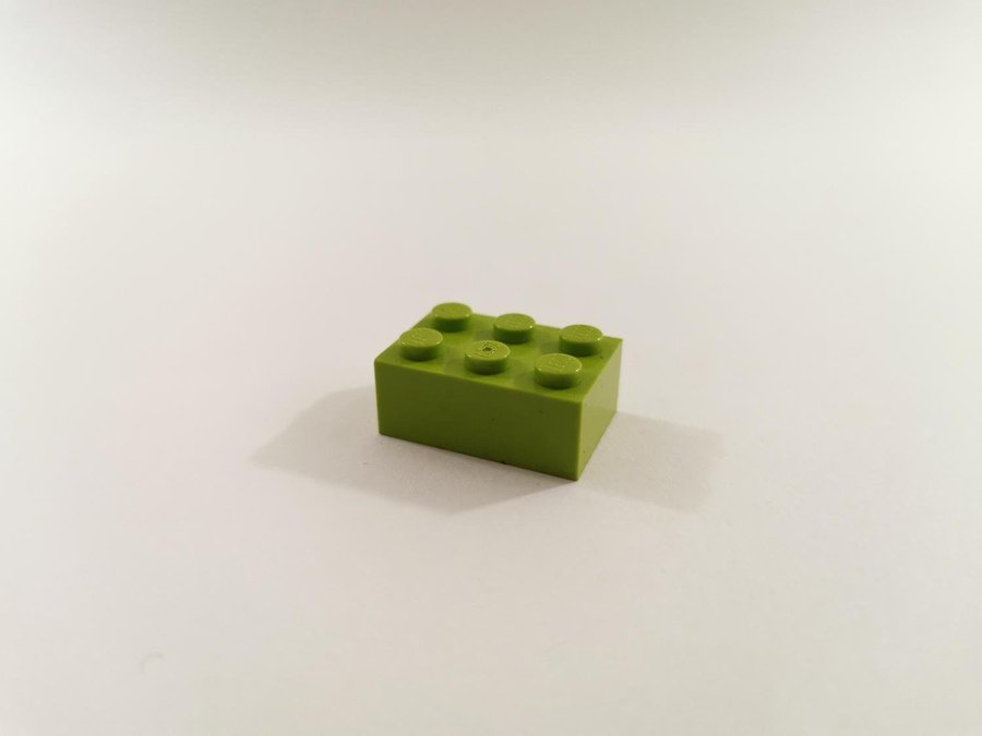 Lego - bit - brick - bas - hög - 2x3 - part 3002 - lime