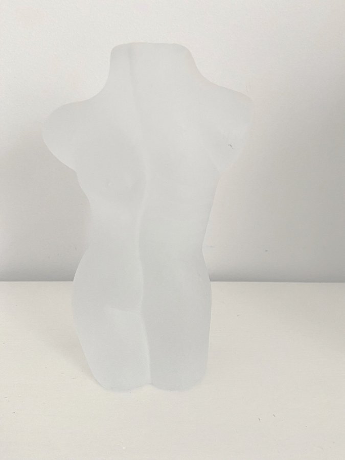 Skulptur/ figurin, konst glas , glas, Torso, naken kvinna Bergdala, 19/2000-tal