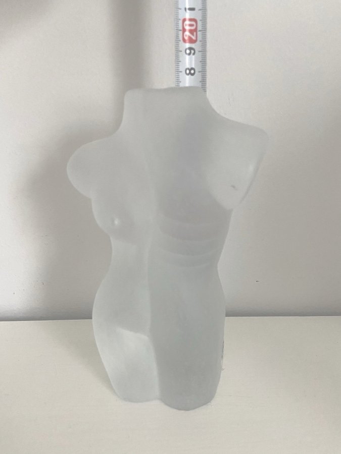 Skulptur/ figurin, konst glas , glas, Torso, naken kvinna Bergdala, 19/2000-tal