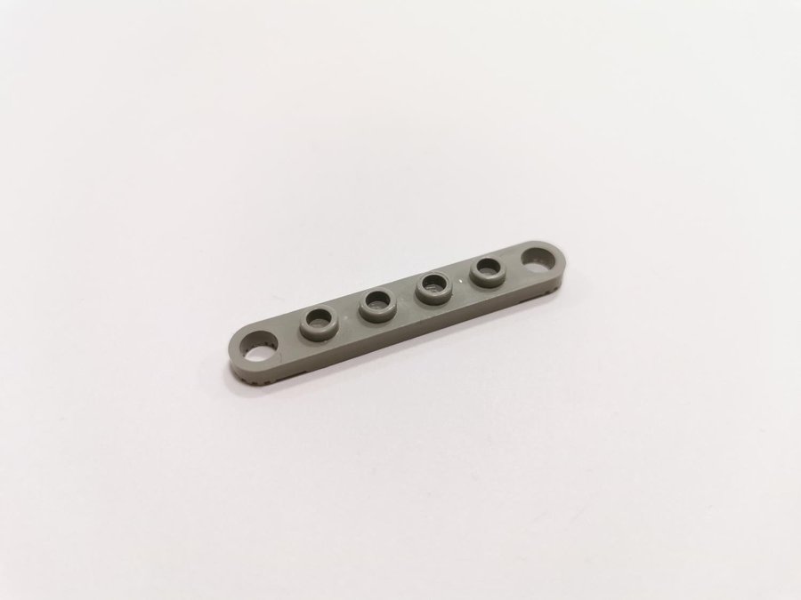 Lego - technic - plate - hål - 1x6 - part 4262 - ljusgrå (old light gray)