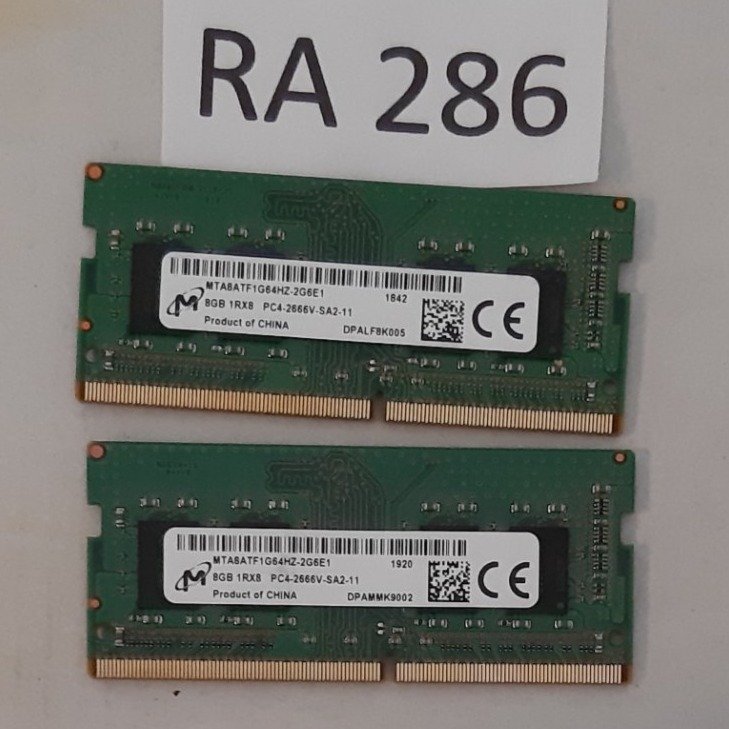 Ramminne DDR4 16GB (2x8GB), Micron 2666 MHz för laptop