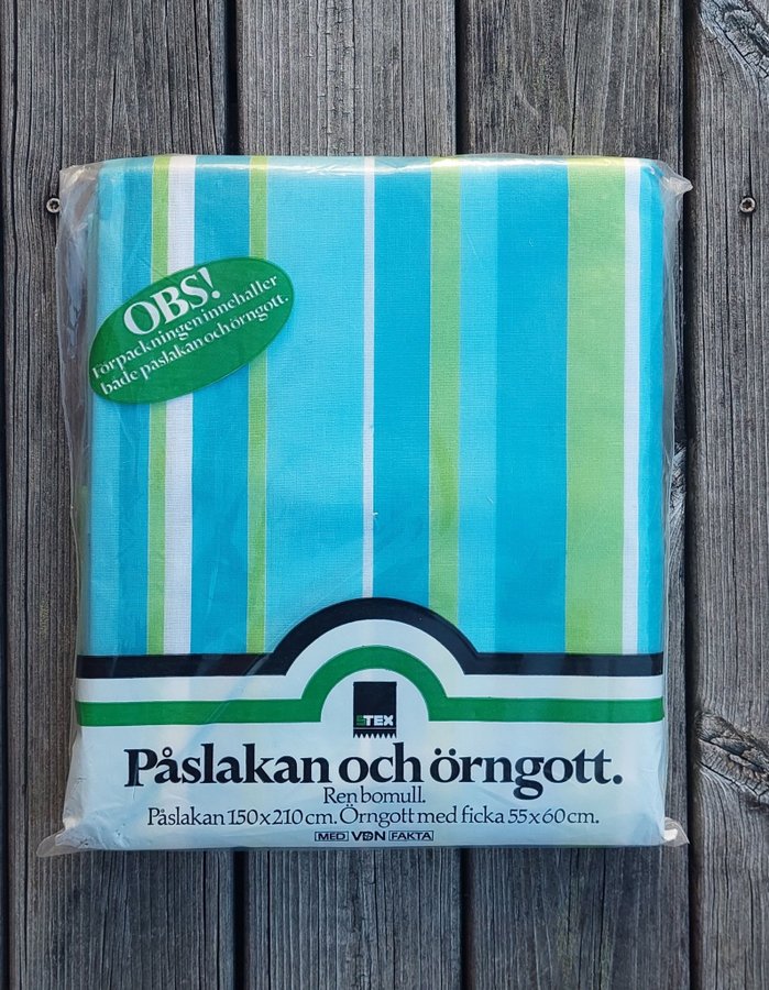 Vintage påslakan och örngott i ren bomull. Oanvänt! Retro!