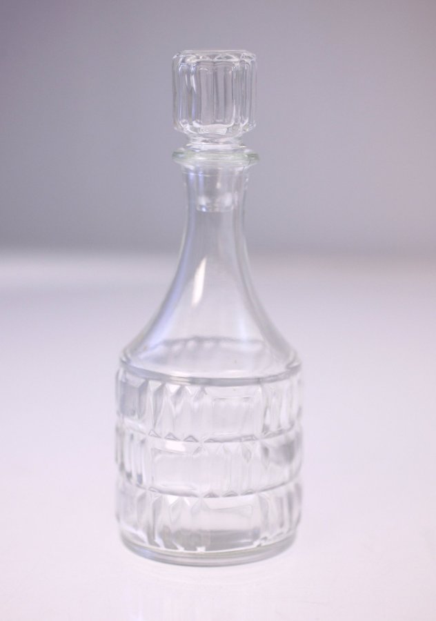 French vintage glass decanter with stopper-suitable for vinegar or oil-NEW-1980s