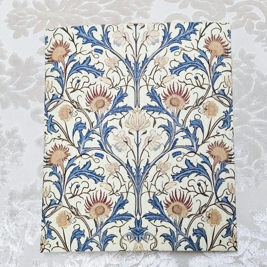 Disktrasa wettex duk med tryck blå/ljusgul motiv William Morris inspererat