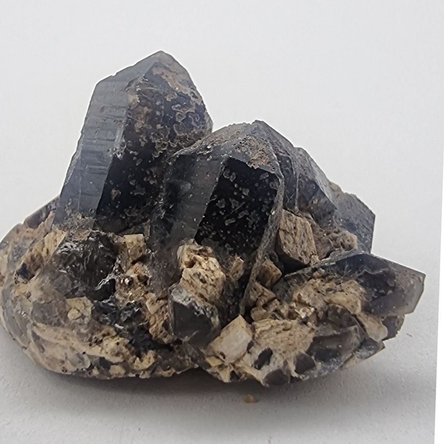 Smokey Quartz Cluster in matrix from Hurum, Norway