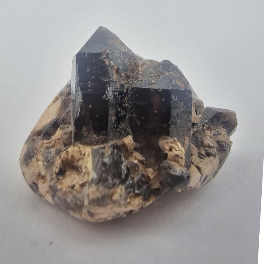 Smokey Quartz Cluster in matrix from Hurum, Norway