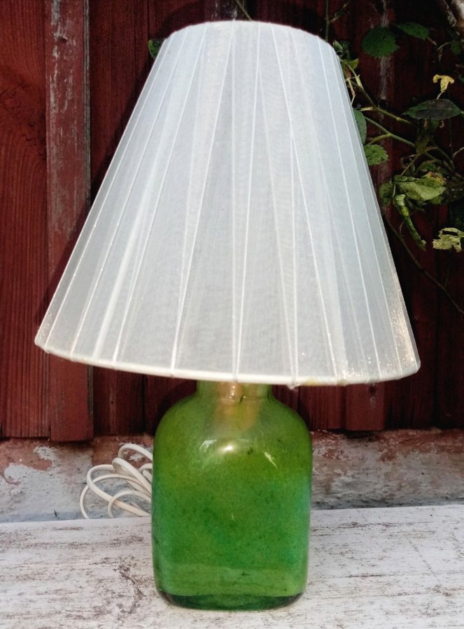 Bordslampa /lampfot glas grön 60-tal /70-tal