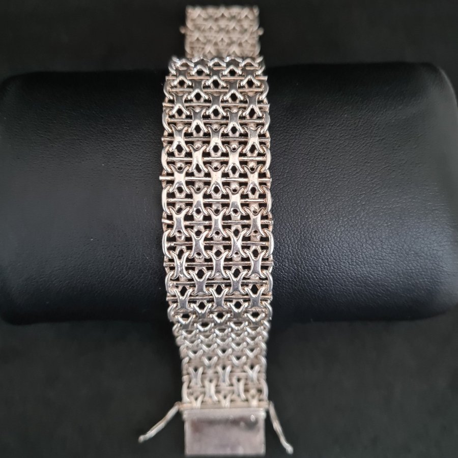 X-Länk Armband i Äkta Silver ,Kraftig,49gram ,GHA,20 CM,23MM