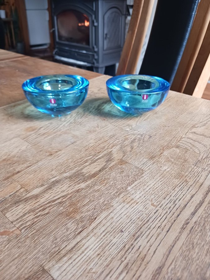 Iittala ballo ljusstakar ljusblåa