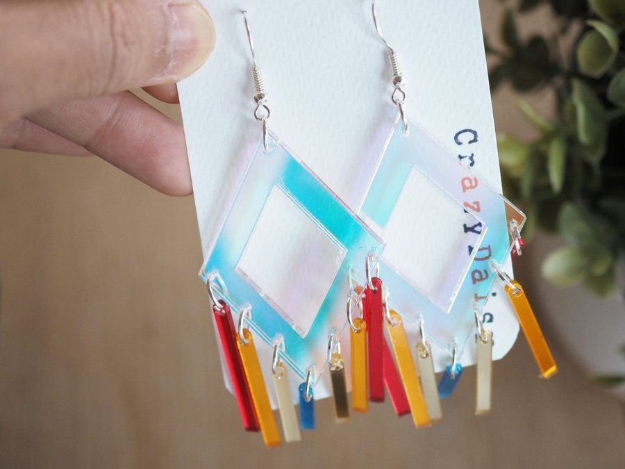 Colourful Reflecting earrings