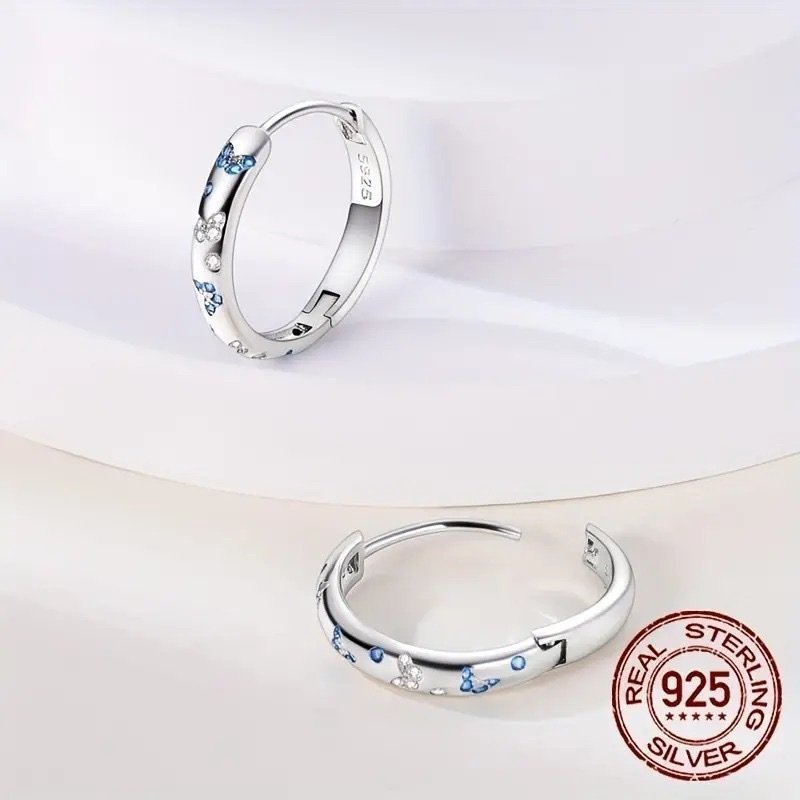 925 Sterling Silber Ohrringe mit Schmetterlings-Design