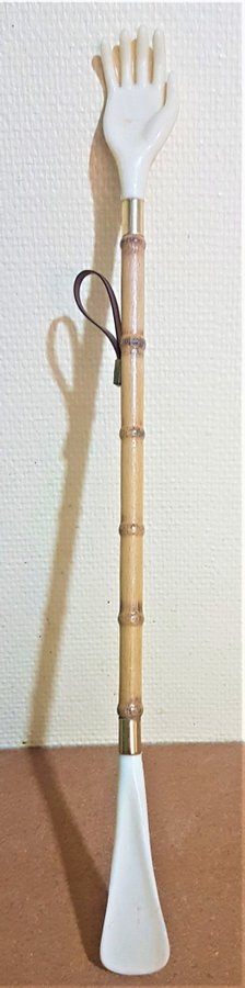 Vintage Skohorn Bamboo Back Scratcher - Hand - Retro - 54 cm.