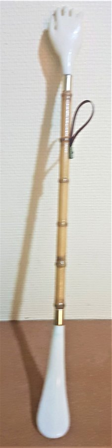 Vintage Skohorn Bamboo Back Scratcher - Hand - Retro - 54 cm.