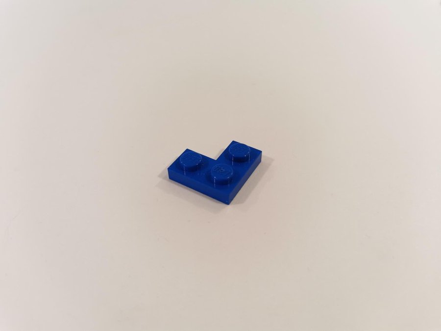 Lego - hörn - corner - plate - 2x2 - part 2420 - blå