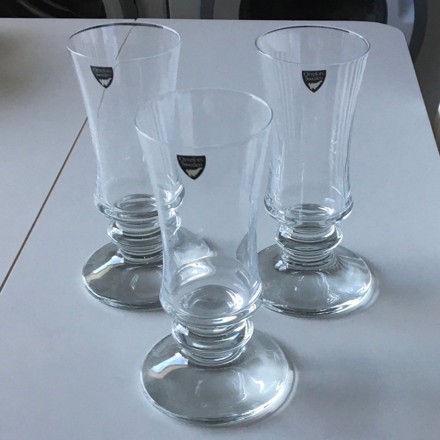 3 fina Orrefors champagneglas