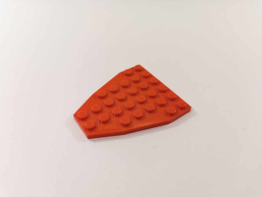 Lego - vinge - wedge - plate - 7x6 - part 2625 - röd