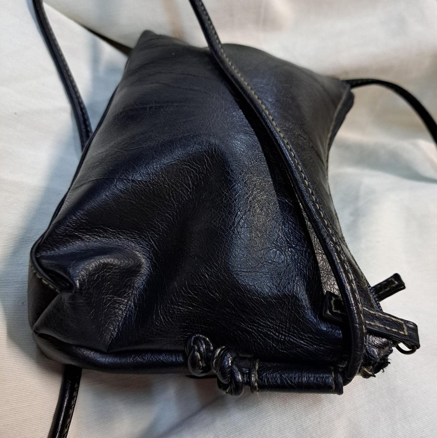 City Bag Purse Black Leather Crossbody/ Shoulder Bag Matties