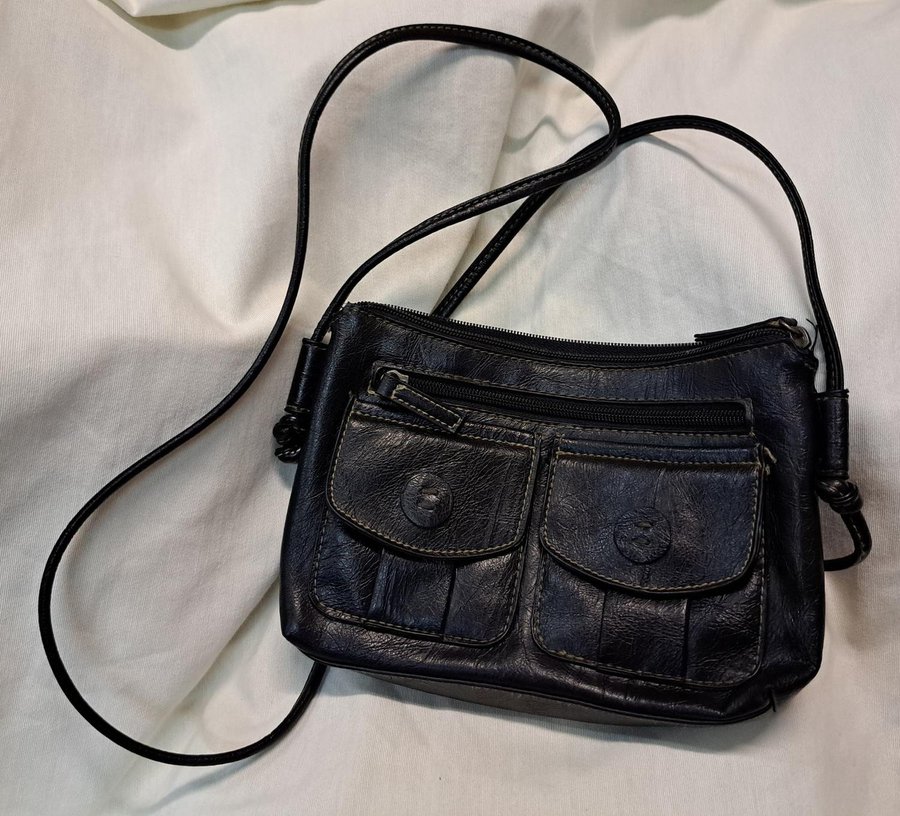 City Bag Purse Black Leather Crossbody/ Shoulder Bag Matties