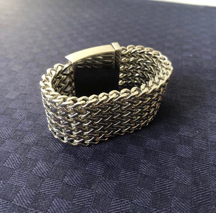 Armband STÅL 30 mm brett stainless steel