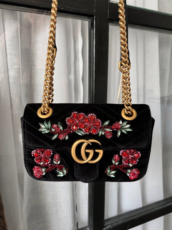 Gucci GG Marmont 2.0 Mini Velvet Shoulder Bag FW17