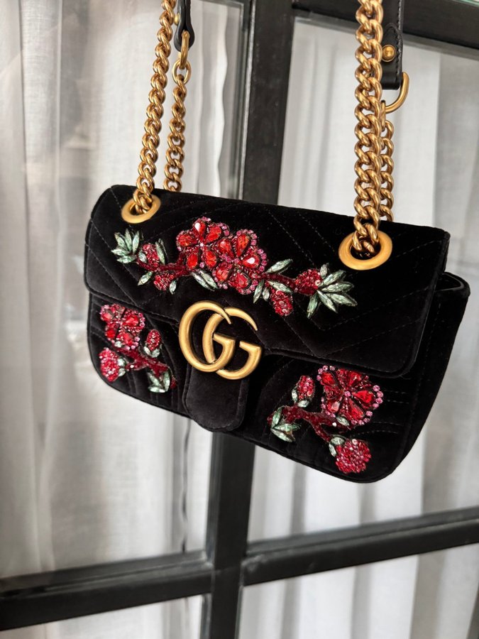 Gucci GG Marmont 2.0 Mini Velvet Shoulder Bag FW17