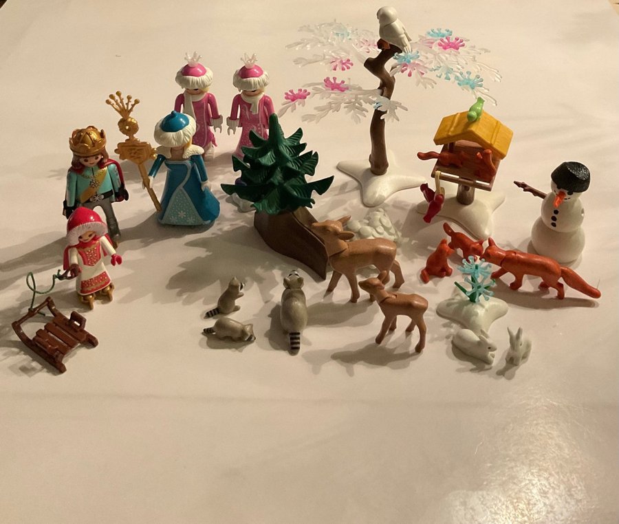 Playmobil vinterset med figurer, djur och tillbehör