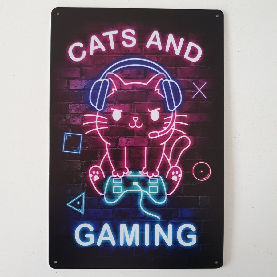 Tavla, Cats and gaming, Katt och spel, neon, xbox kontroll,hörlurar, Headset